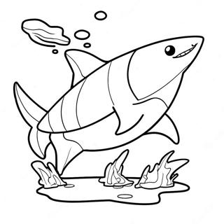 Adventurous Shark Boy Coloring Page 24704-19987