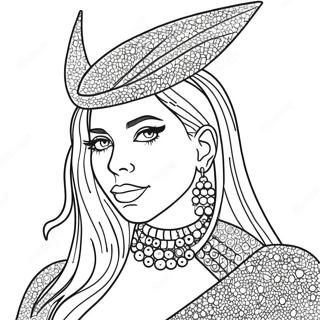 Lady Gaga In Sparkly Outfit Coloring Page 24714-19998