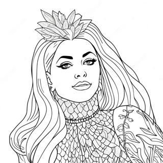 Lady Gaga In Sparkly Outfit Coloring Page 24714-19999