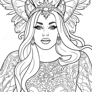 Lady Gaga In Sparkly Outfit Coloring Page 24714-20000