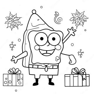 Spongebob Christmas Coloring Page 2471-2084