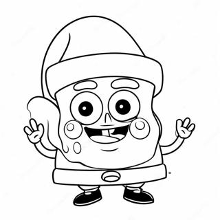 Spongebob With Santa Hat Coloring Page 2472-2089