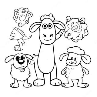 Shaun The Sheep With Friends Coloring Page 24734-20016