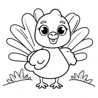 Cute Turkey Coloring Page 24743-20018