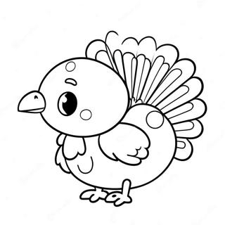 Cute Turkey Coloring Page 24743-20019