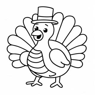 Cute Turkey Coloring Page 24743-20020