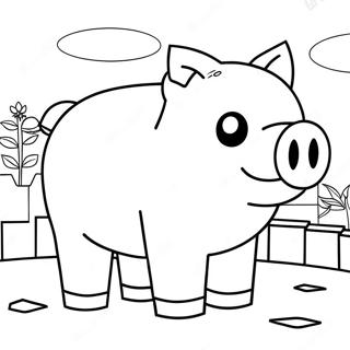 Minecraft Pig Coloring Page 24813-20083