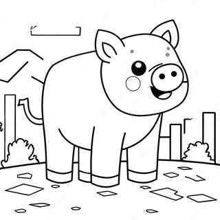 Minecraft Pig Coloring Page 24813-20084