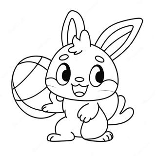 Cute Scorbunny Playing With Ball Coloring Page 24824-20085