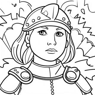 Brave Girl Wearing Armor Of God Coloring Page 24844-20099