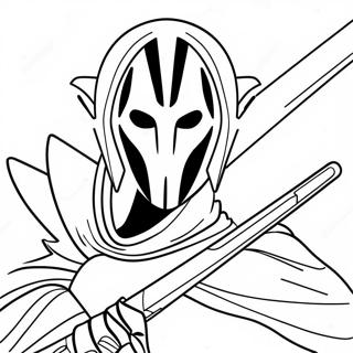 Menacing General Grievous With Lightsabers Coloring Page 24854-20110