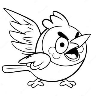 Red Angry Bird Flying Coloring Page 24864-20141