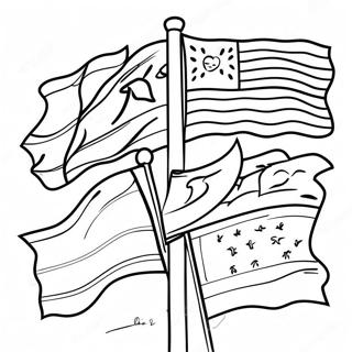 Hispanic Flags Coloring Page 24913-20156