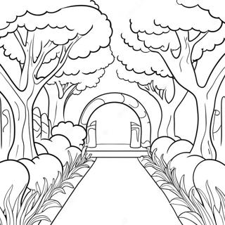 Beautiful Cherry Blossom Garden Coloring Page 24924-20167