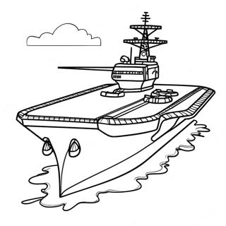 Military Aircraft Carrier Coloring Page 24954-20186