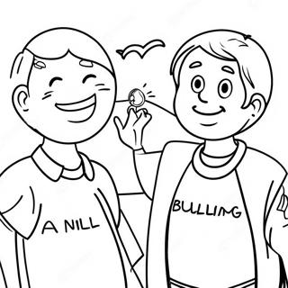 Friendly Anti Bullying Message Coloring Page 24964-20194