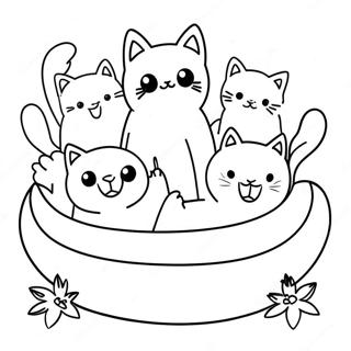 Fluffy Cat Nesting With Adorable Kittens Coloring Page 24984-20213