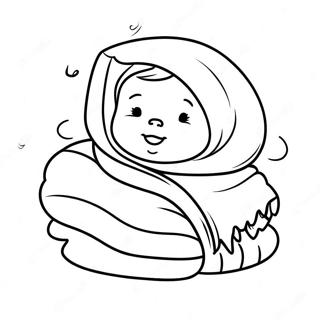 Cute Newborn Baby In Blanket Coloring Page 25014-20241