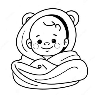 Cute Newborn Baby In Blanket Coloring Page 25014-20242