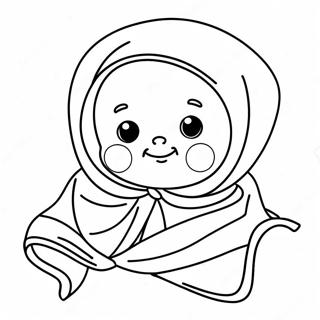 Cute Newborn Baby In Blanket Coloring Page 25014-20243