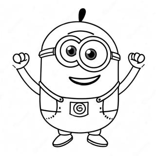 Happy Purple Minion Coloring Page 25024-20245