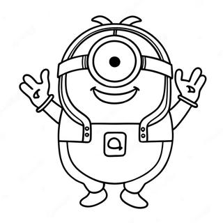 Happy Purple Minion Coloring Page 25024-20246