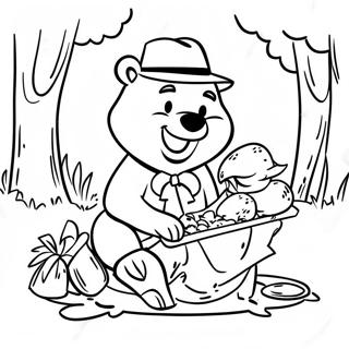 Yogi Bear Picnic Coloring Page 25074-20291