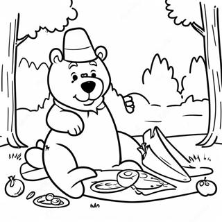 Yogi Bear Picnic Coloring Page 25074-20292