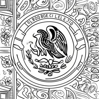 Vibrant Mexican Flag Coloring Page 25104-20315