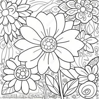 Stress Relief Adult Flowers Coloring Page 25113-20310