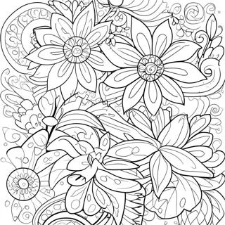 Stress Relief Adult Flowers Coloring Page 25113-20311