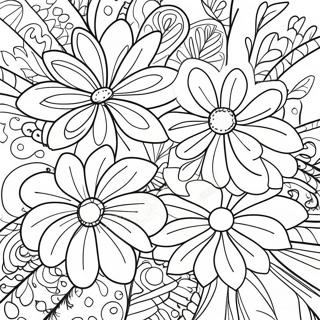 Stress Relief Adult Flowers Coloring Page 25113-20312