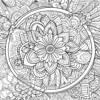 Intricate Floral Mandala Coloring Page 25114-20320