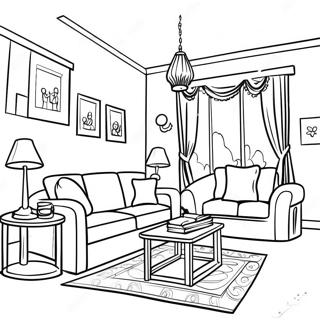 Cozy Living Room Welcome Home Coloring Page 2512-2123