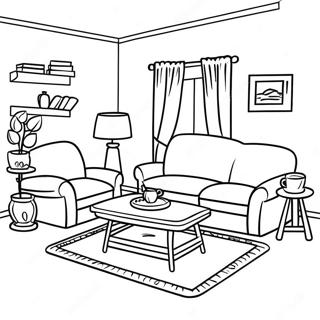 Cozy Living Room Welcome Home Coloring Page 2512-2124