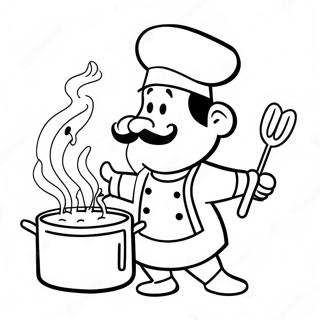 Funny Chef Cooking Coloring Page 25144-20339