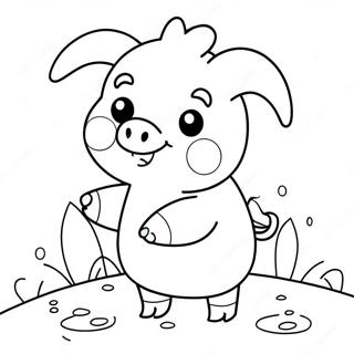 Kawaii Cute Pig Coloring Pages