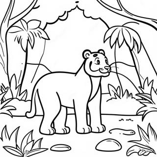 Colorful Jungle Animal Habitat Coloring Page 25164-20354