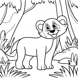 Colorful Jungle Animal Habitat Coloring Page 25164-20355