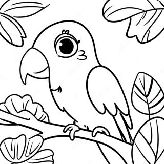 Colorful Macaw In Tropical Jungle Coloring Page 25184-20369