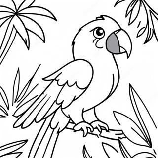 Colorful Macaw In Tropical Jungle Coloring Page 25184-20370