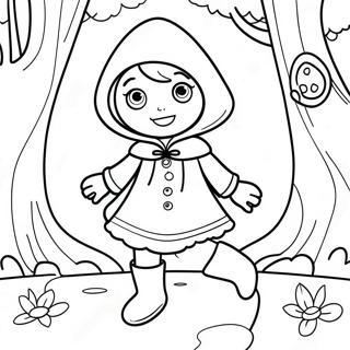 Adventurous Little Red Riding Hood Coloring Page 25194-20382