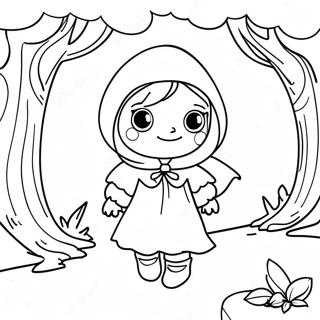 Adventurous Little Red Riding Hood Coloring Page 25194-20383