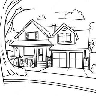 Neighborhood Scene Coloring Page 25213-20395