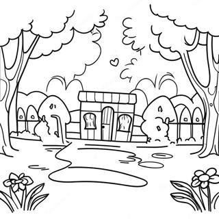 Charming Neighborhood Park Coloring Page 25214-20398