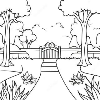 Charming Neighborhood Park Coloring Page 25214-20399