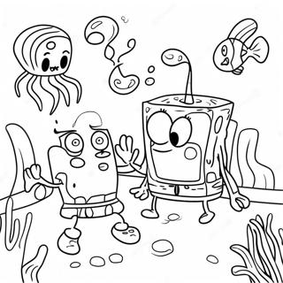 Spongebob And Friends Coloring Pages