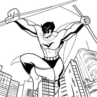 Nightwing In Action Coloring Page 25254-20431