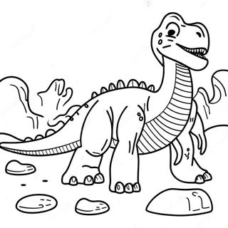 Realistic Dinosaur Fossil Excavation Coloring Page 25264-20437