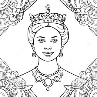 Queen With A Crown Coloring Page 25274-20444